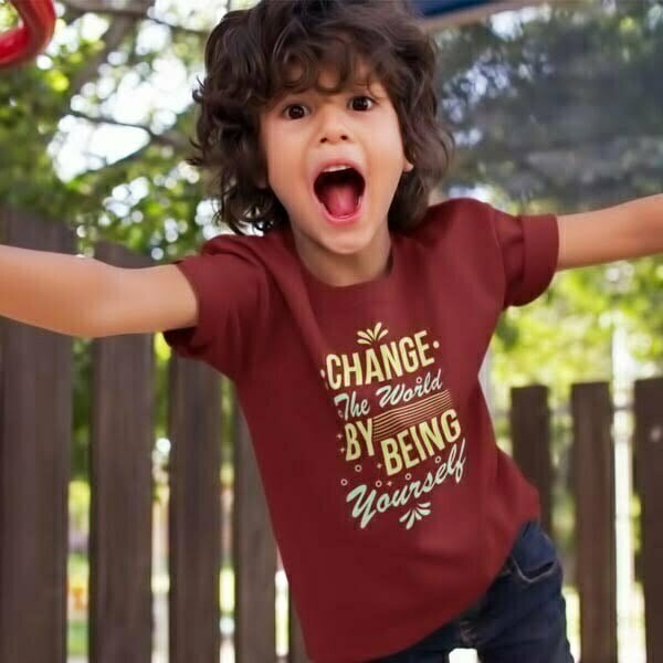 Change boy t shirt in maroon Colour