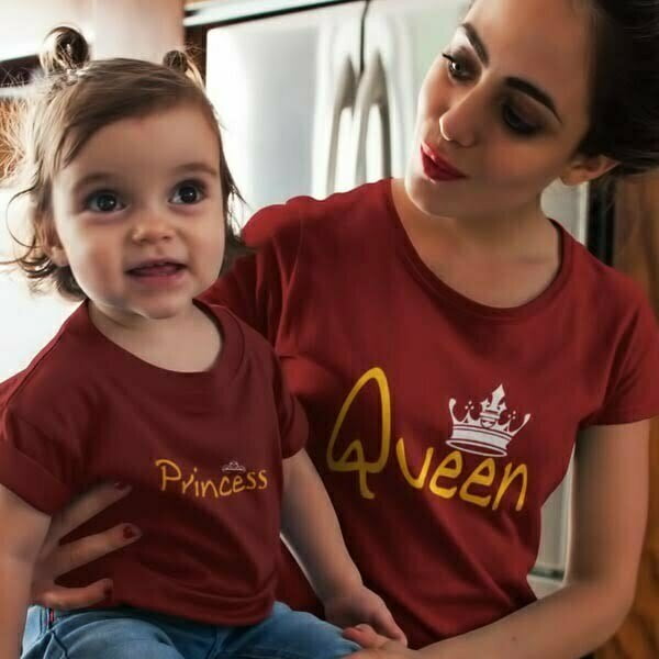 Queen and Princess T Shirt for Mom and Daughter