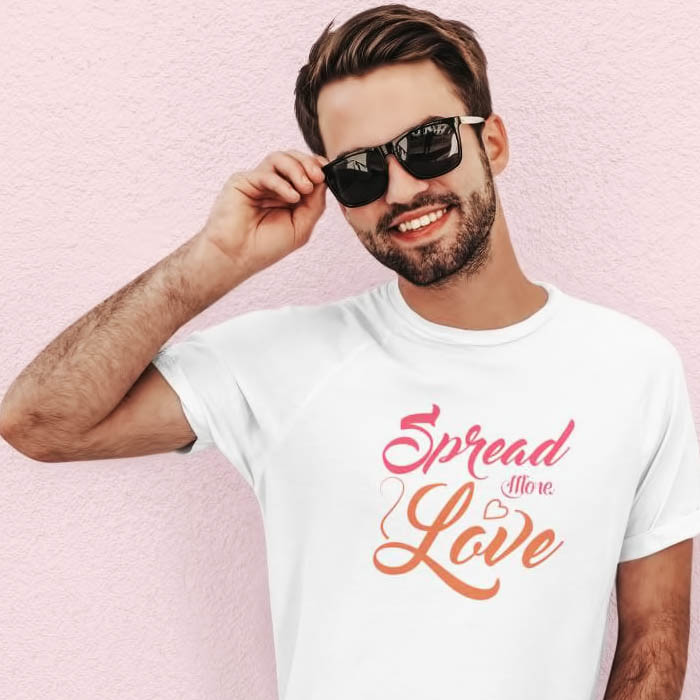 Spread love men t shirt grey