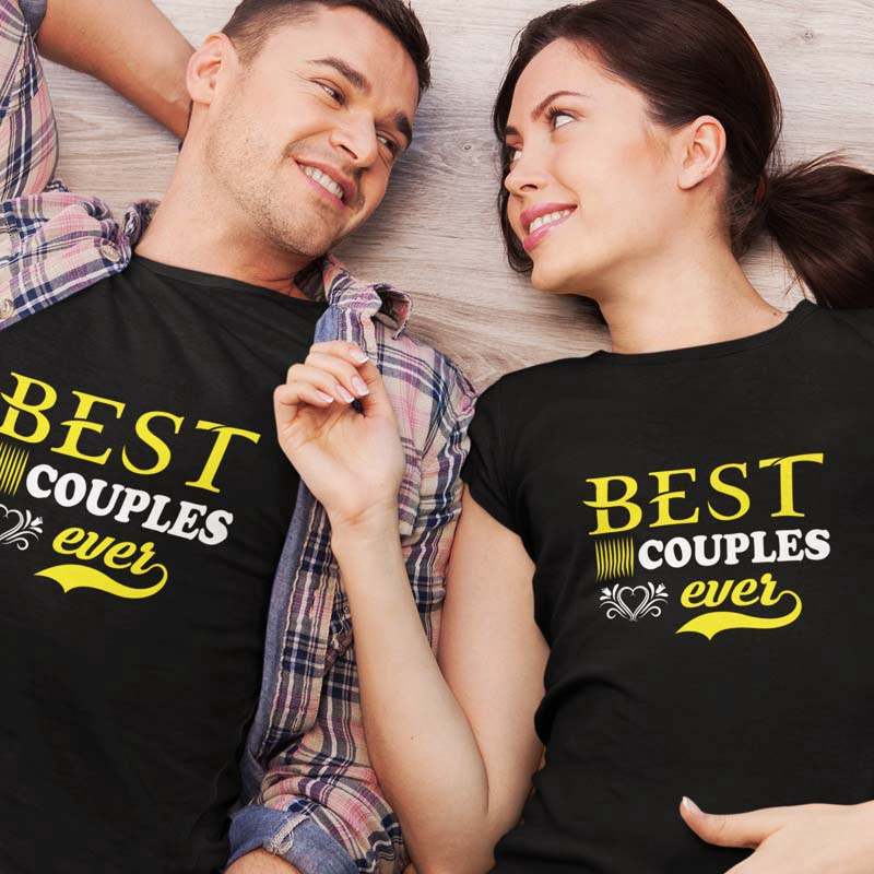 Best couples t shirt - Black