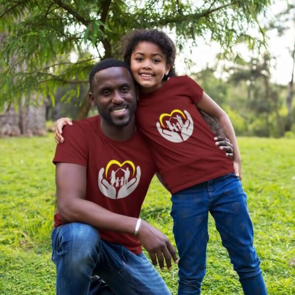 Caring Family T Shirt for Dad and Kids