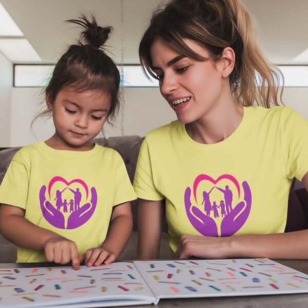Caring Family T Shirt for Mom and Daughter