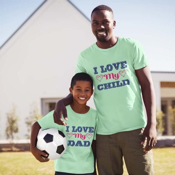 I Love Family T Shirt for Dad and Son