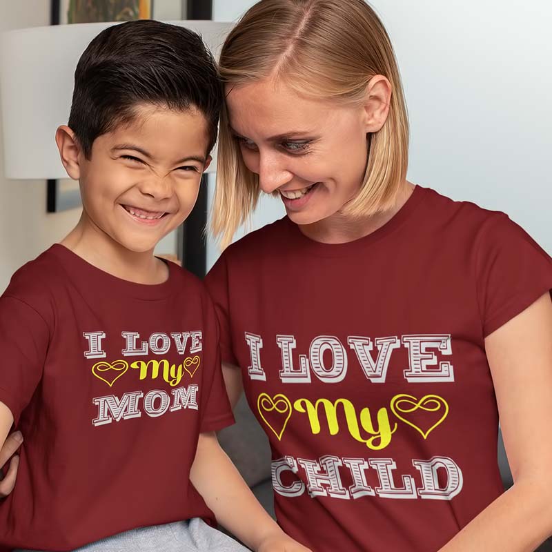 I Love Family T Shirt for Mom and Son