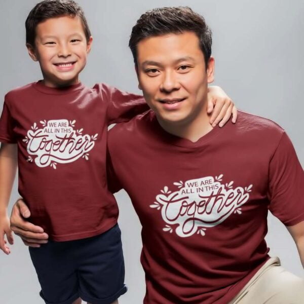 We are all together Family T Shirt for Dad and Son